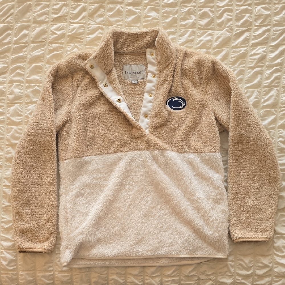 Boxercraft Penn State Cream Fleece Pullover